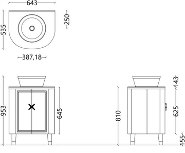LEWIS 2 - Single wooden vanity unit with doors by Park Avenue - view 3